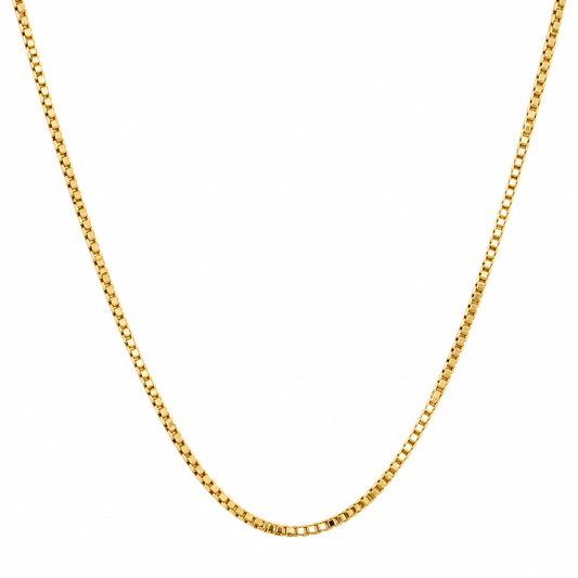 Genuine 18ct 18k 750 Yellow Gold Fine Box Chain Necklace 50cm 5.7g