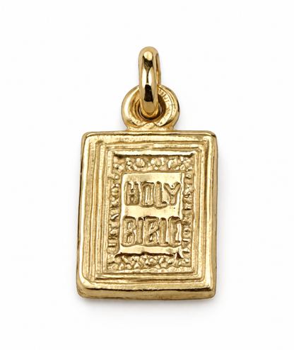 Genuine 9ct 9K 375 Yellow Gold Holy Bible Book Charm Pendant