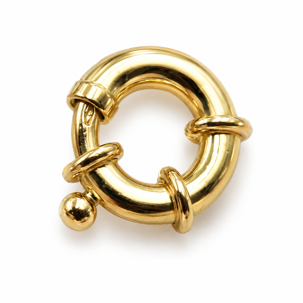 Genuine 18ct 18kt Yellow Gold 13.5mm Bolt Ring Clasp 3.41 grams