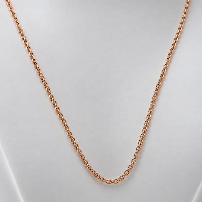 Genuine Sterling Silver 925 Rose Gold Triple Plated Cable Chain Necklace