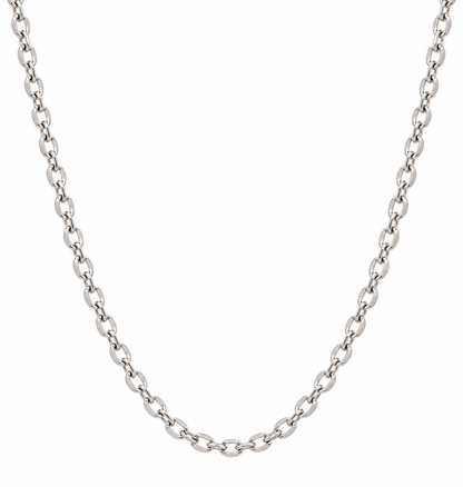 Genuine Sterling Silver 925 Diamond-Cut Cable Chain Necklace, 2.2mm wide - 45–80cm