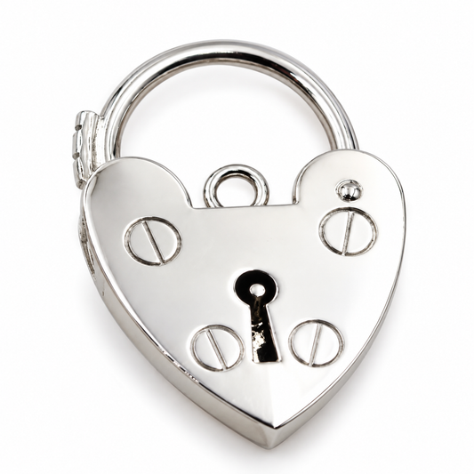 Medium 15mm Sterling Silver 925 Screw Heart Pendant Padlock