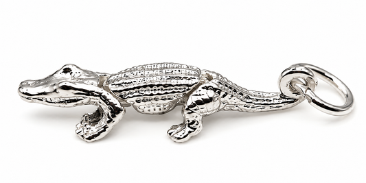 Sterling Silver 925 Small Movable Croc Crocodile Charms or Pendant