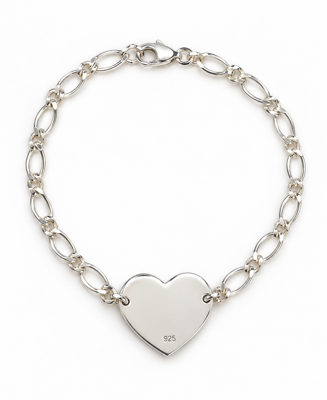 Kaedesigns Genuine 925 Sterling Silver Heart ID bracelet -Free engraving