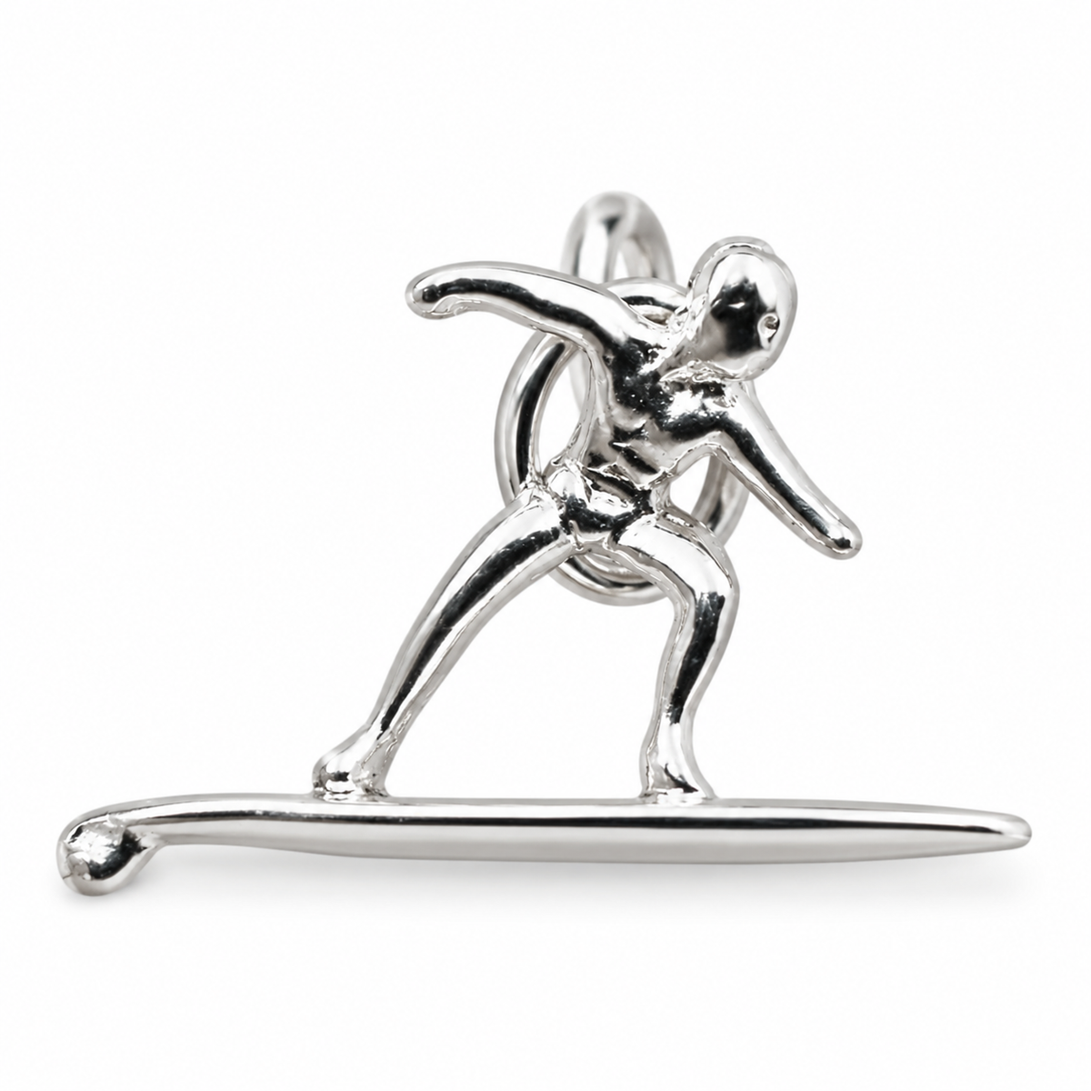 925 Sterling Silver Surfer Surfboard Pendant or Charm