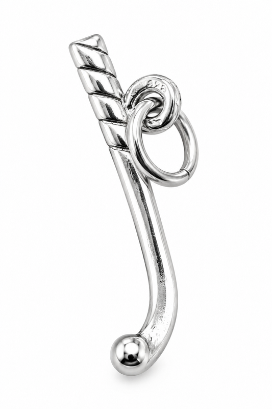 925 Sterling Silver Hockey Stick and Ball Charm or Pendant