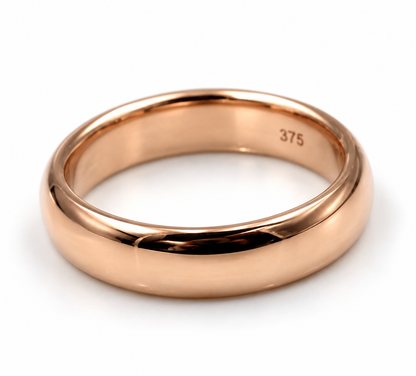 Solid 9ct 9K 375 Yellow, Rose or White Gold 5mm Comfort-Fit Wedding Band - Choose your ring size H to P