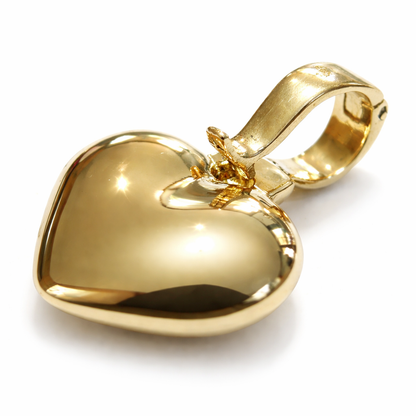 Genuine New 9ct 9k 375 Heavy Full Solid Yellow, Rose or White Gold Heart Pendant With Enhancer