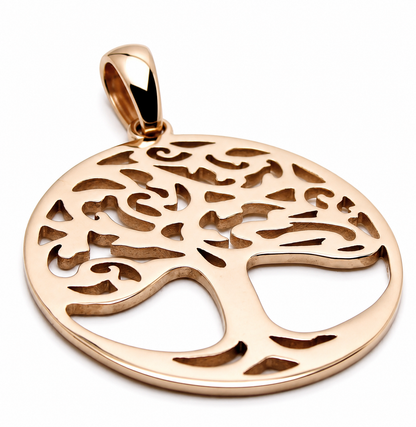 Heavy Solid 9ct 9k 375 Yellow, Rose or White Gold Large Tree Of Life Large Pendant