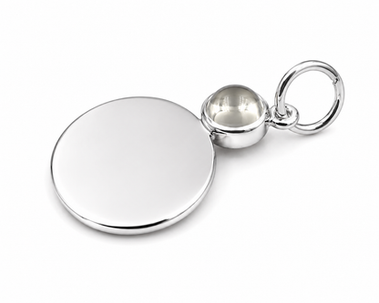Genuine Large 9ct Yellow, Rose or White Gold Cabochon Citrine Oval Disc Pendant