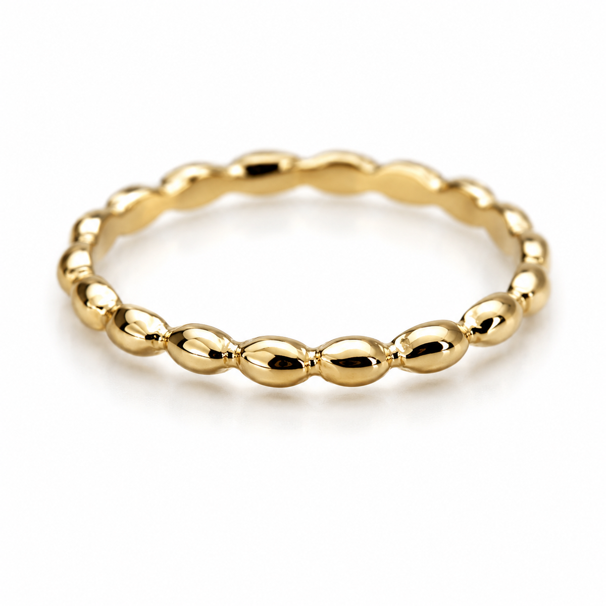 Genuine 9ct 9k 375 Yellow, Rose or White Gold Dress Bobble Dot Band Stacker Ring