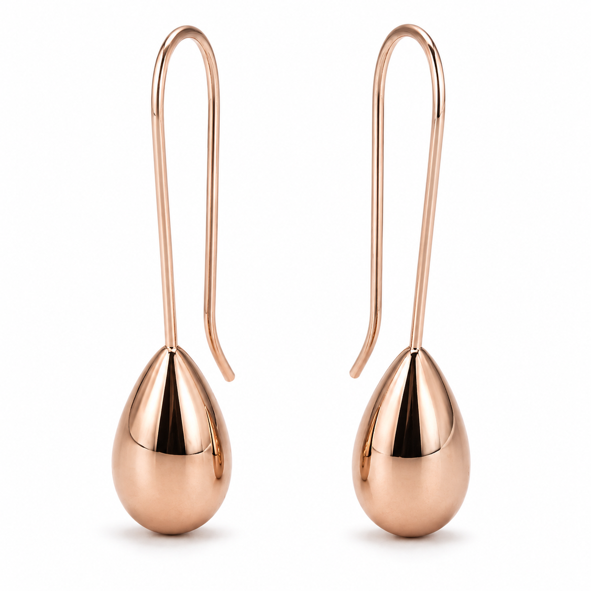 Genuine 9ct 9K 375 Yellow, Rose or White Gold Large Teardrop Tear Drop Long Hook Earrings