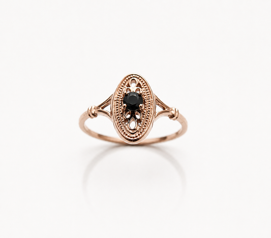 Genuine 9ct 9K 375 Yellow, Rose or White Gold Delicate Blue Sapphire Filigree Ring - Choose your ring size H to Q