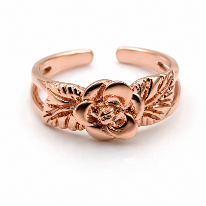 Kaedesigns Genuine Solid 9ct 9k 375 Yellow, Rose or White  or Sterling Silver Gold Flower Toe Ring