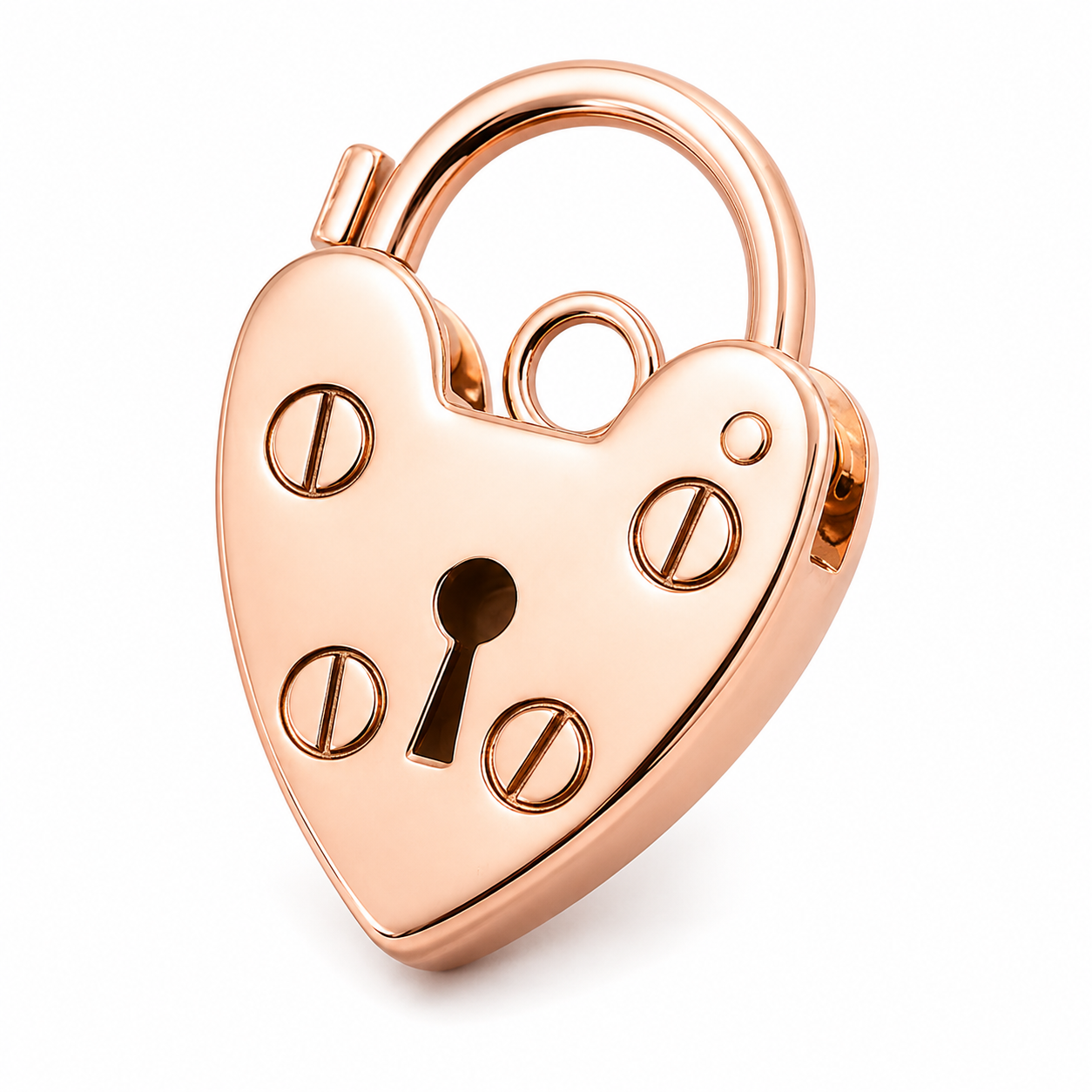 Genuine Small 11mm 9ct 9k 375 Yellow or Rose Gold Screw Heart Pendant Padlock