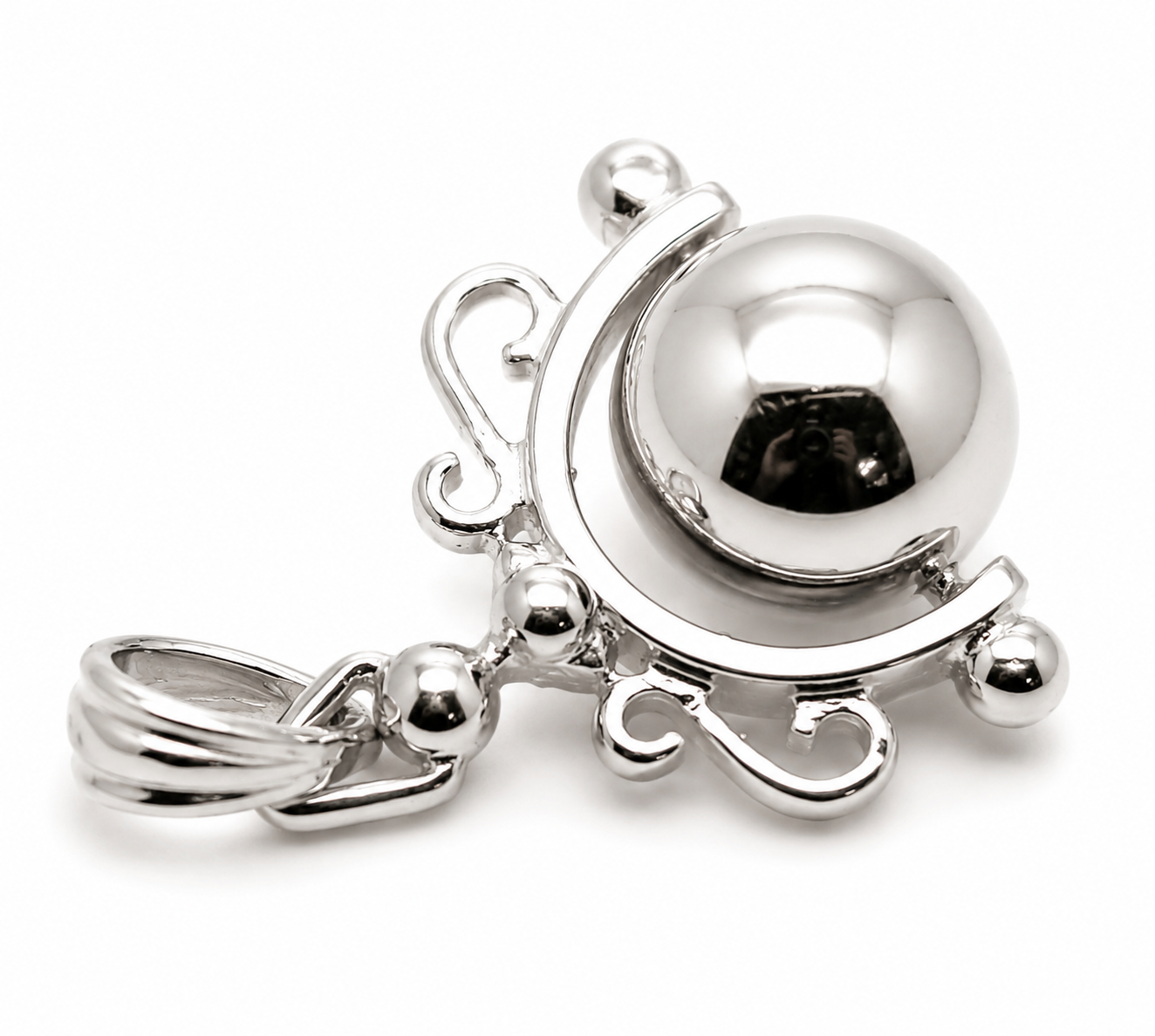 Genuine 9ct 9K 375 Solid Yellow, Rose or White Gold Euro 10mm Round Ball Spinner Pendant