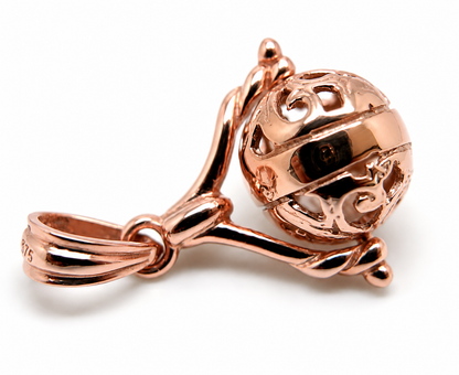 Genuine 9kt 9ct 375 Solid Yellow, Rose Or White Gold 10mm Filigree Ball Spinner Pendant
