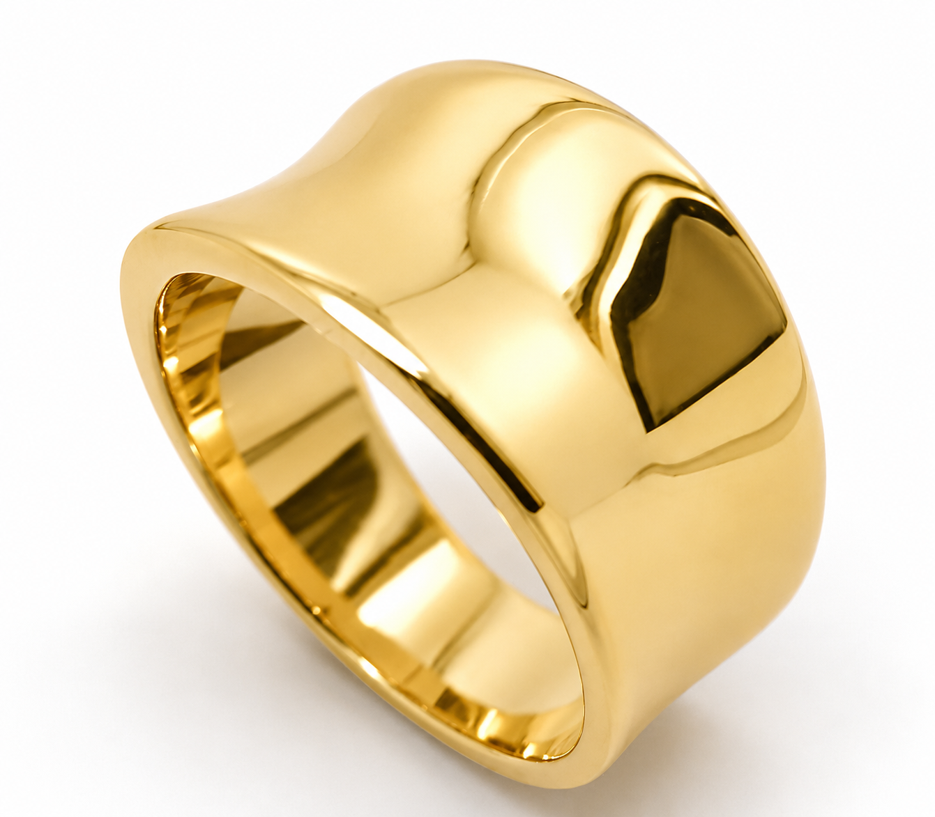 Kaedesigns Genuine Full Solid 9ct 9kt 375 Yellow, Rose or White Gold Concave Dome Ring 250 - &nbsp;Choose your ring size from H to P