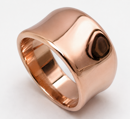 Kaedesigns Genuine Full Solid 9ct 9kt 375 Yellow, Rose or White Gold Concave Dome Ring 250 - &nbsp;Choose your ring size from H to P