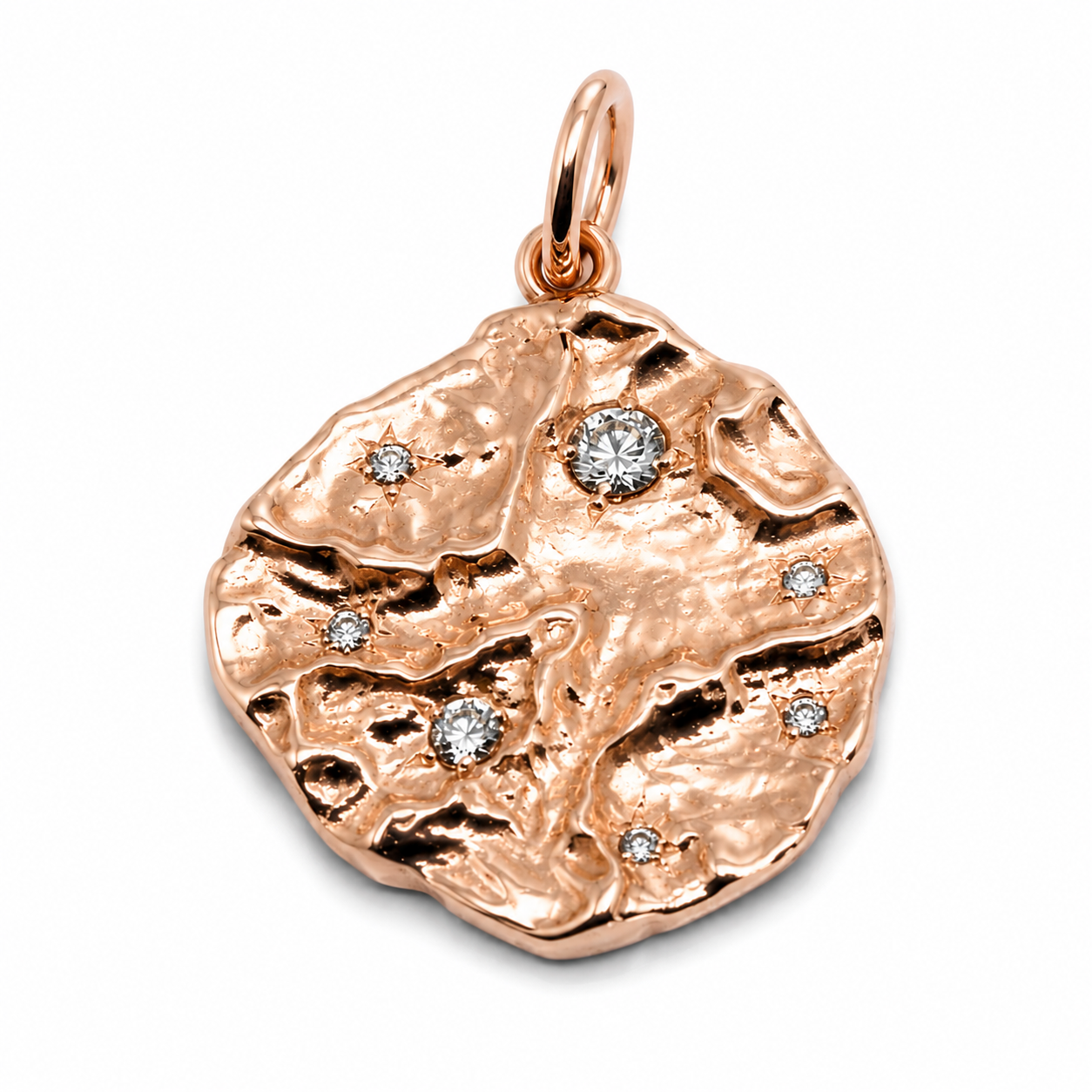 Genuine Heavy 9ct Yellow, Rose or White Gold Nugget Pendant Set with Stones of Your Choice