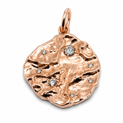 Genuine Heavy 9ct Yellow, Rose or White Gold Nugget Pendant Set with Stones of Your Choice
