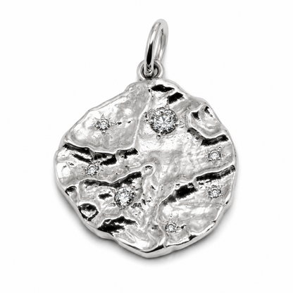 Genuine Heavy 9ct Yellow, Rose or White Gold Nugget Pendant Set with Stones of Your Choice