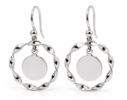 Genuine 9ct 9k 375 Solid Yellow, Rose or White Gold Hooks Fancy Disc Earrings