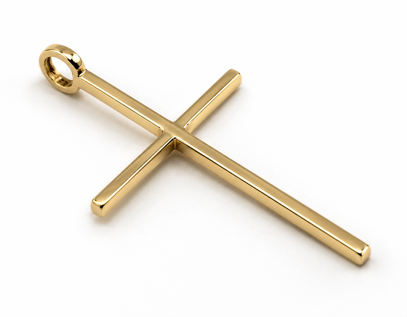 Kaedesigns, Genuine Solid 9ct 9K 375 Yellow, Rose or White Gold Thin Large Plain Cross Pendant