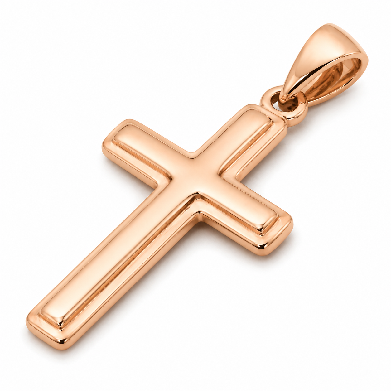 Genuine Small 9ct 9K 375 Yellow, Rose or White Gold Plain Cross Pendant