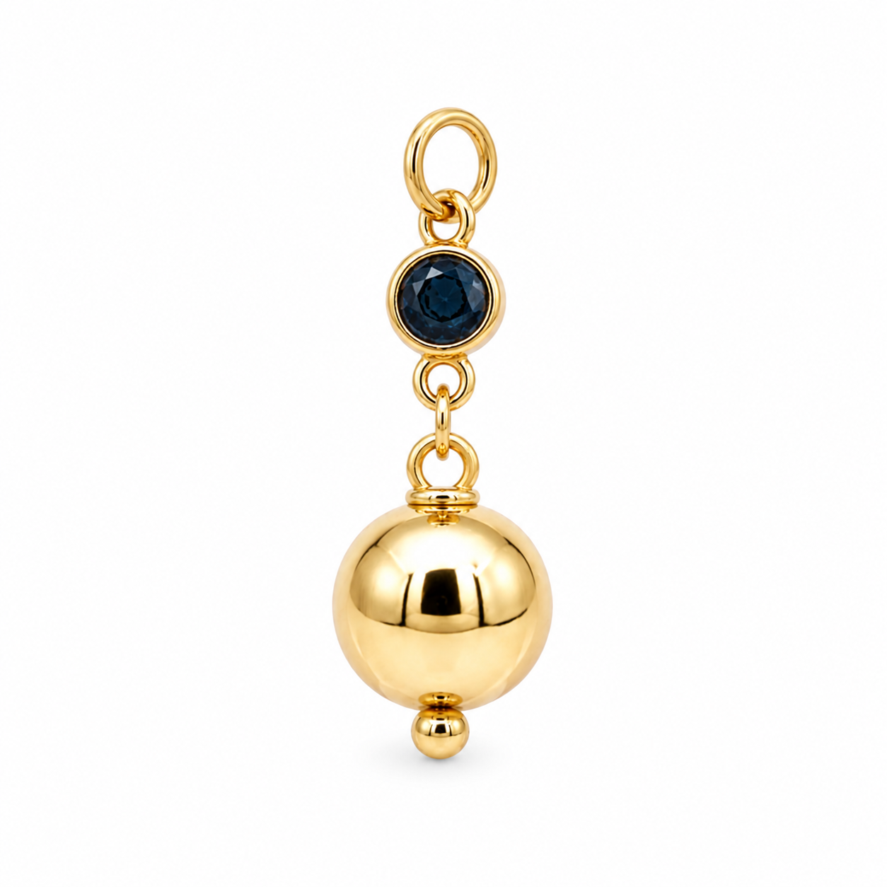 Genuine 9ct 9k 375 Genuine Yellow, Rose or White Gold London Blue Topaz Ball Round Circle Pendant