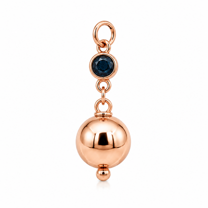 Genuine 9ct 9k 375 Genuine Yellow, Rose or White Gold London Blue Topaz Ball Round Circle Pendant
