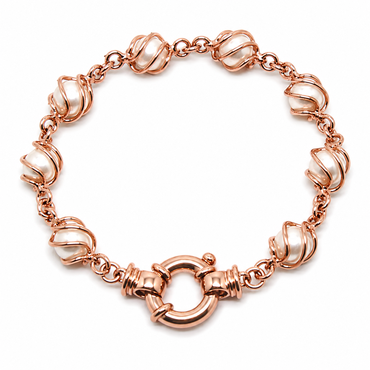 Genuine Handmade 9ct 9K 375 Yellow, Rose or White Gold Freshwater White Pearl 19cm Bracelet