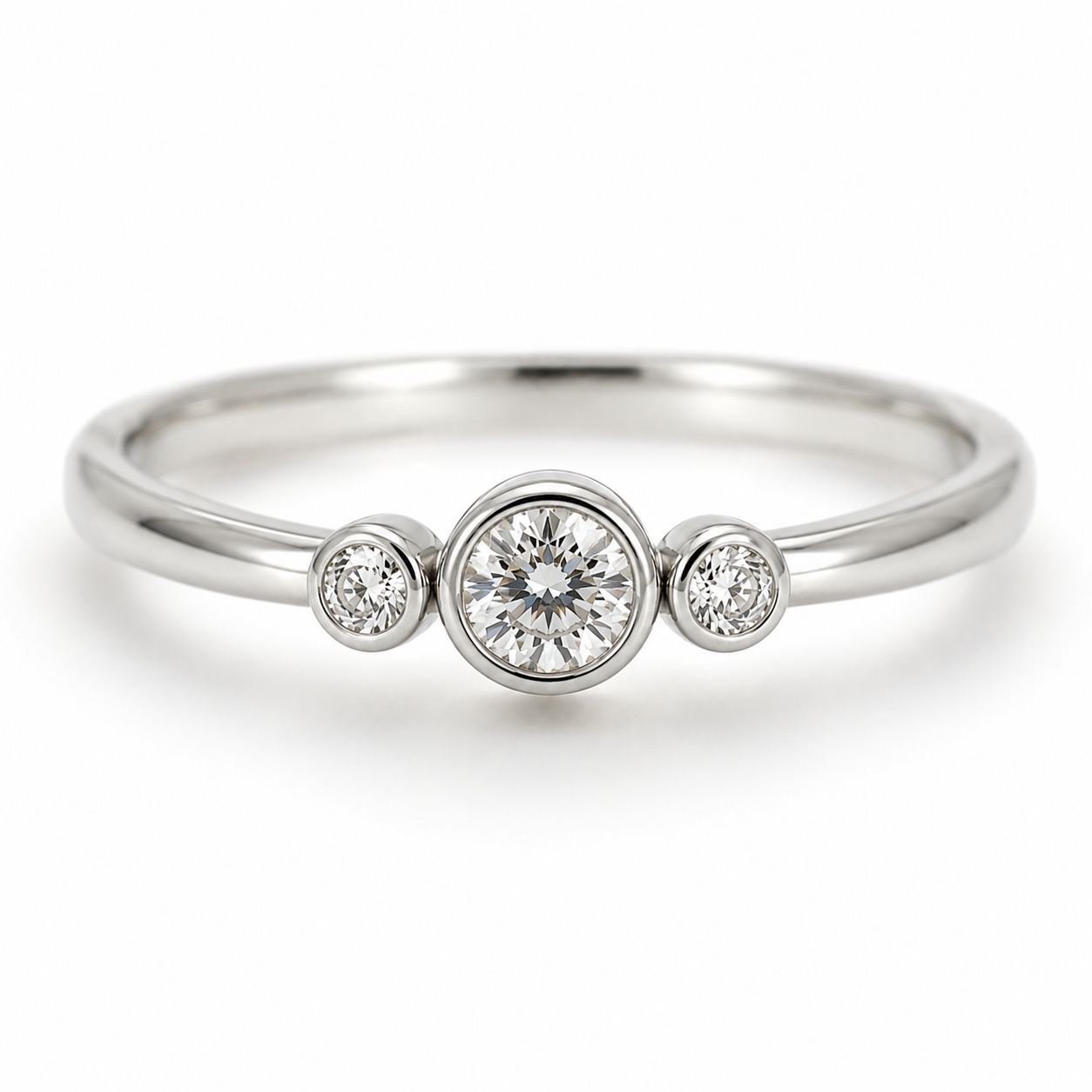 Kaedesigns, Genuine 9ct 9kt 375 Yellow, Rose or White Gold Trilogy & Cubic Zirconia Ring - Choose your size H to P