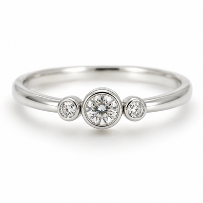 Kaedesigns, Genuine 9ct 9kt 375 Yellow, Rose or White Gold Trilogy & Cubic Zirconia Ring - Choose your size H to P