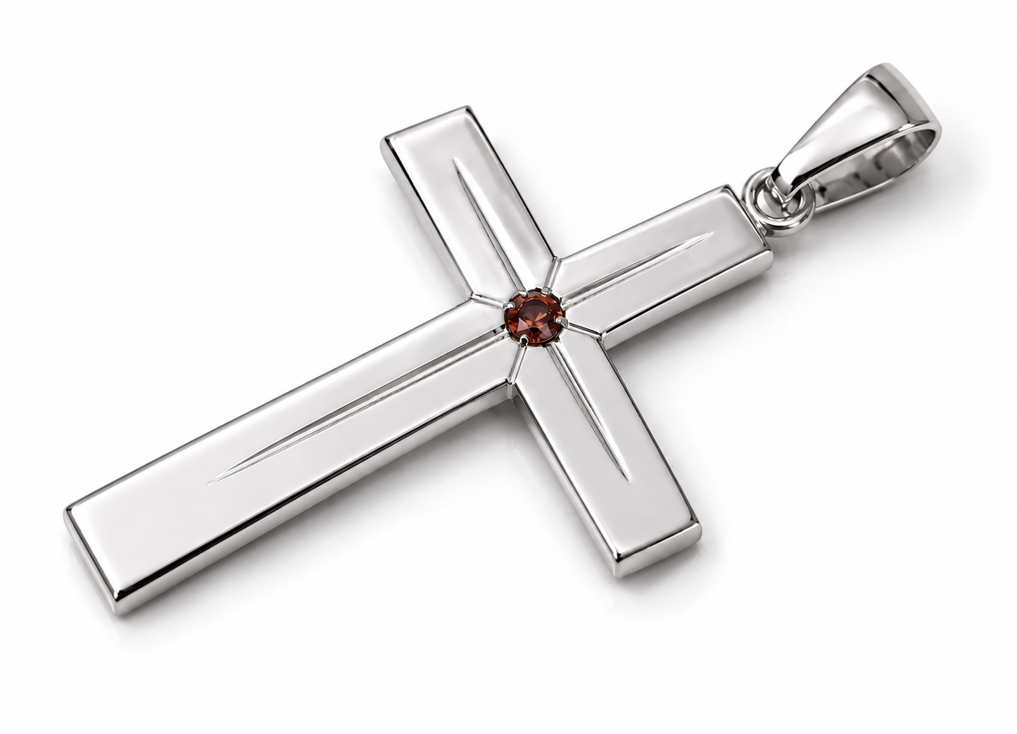 Kaedesigns Large Heavy Ruby Set 9ct 9k 375 Yellow, Rose or White Gold Cross Crucifix Pendant