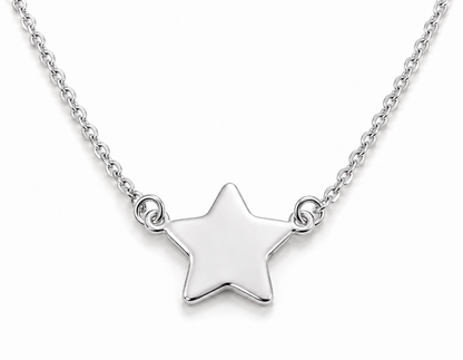 Genuine 52cm 9ct 9K 375 Yellow, Rose or White Gold Belcher Chain Necklace With Star