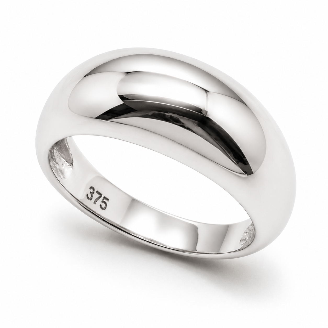 Genuine Solid 9ct 9K 375 Yellow, Rose or White Gold High 7mm Dome Ring - Choose your size ( H to Q)
