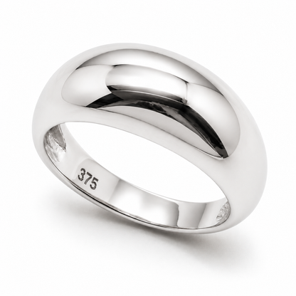 Genuine Solid 9ct 9K 375 Yellow, Rose or White Gold High 7mm Dome Ring - Choose your size ( H to Q)