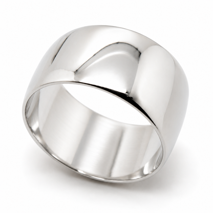 Genuine 9K 9ct 375 Yellow, Rose or White Gold Full Solid 10mm Wide Band Ring -Choose your ring size Q to W