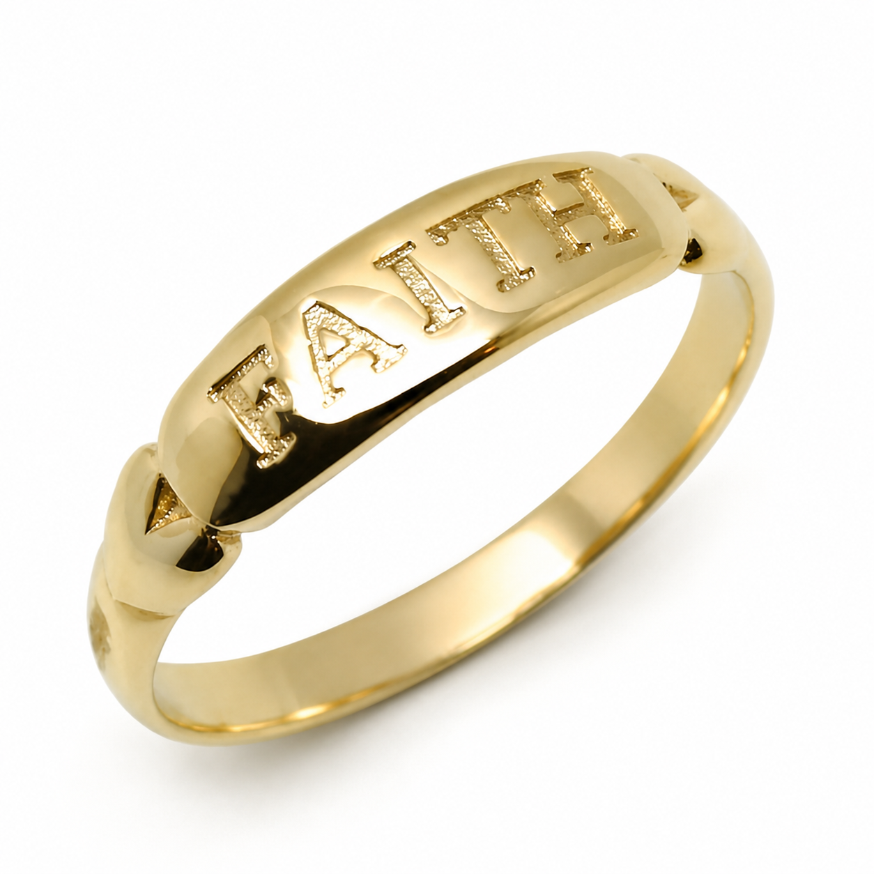 Genuine Solid 9ct 9k 375 Yellow, Rose or White Gold Faith Ring - Choose your ring size H to P