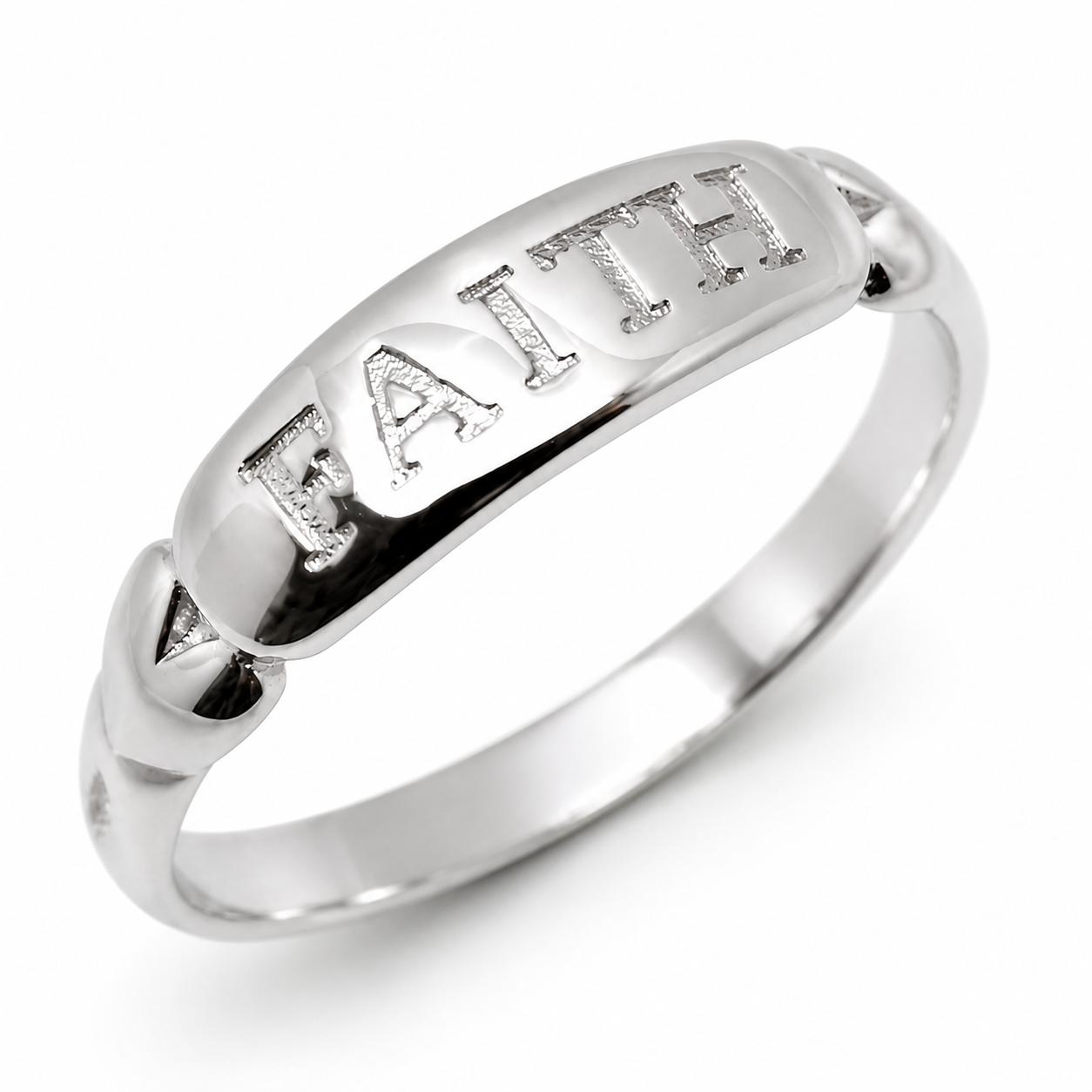 Genuine Solid 9ct 9k 375 Yellow, Rose or White Gold Faith Ring - Choose your ring size H to P