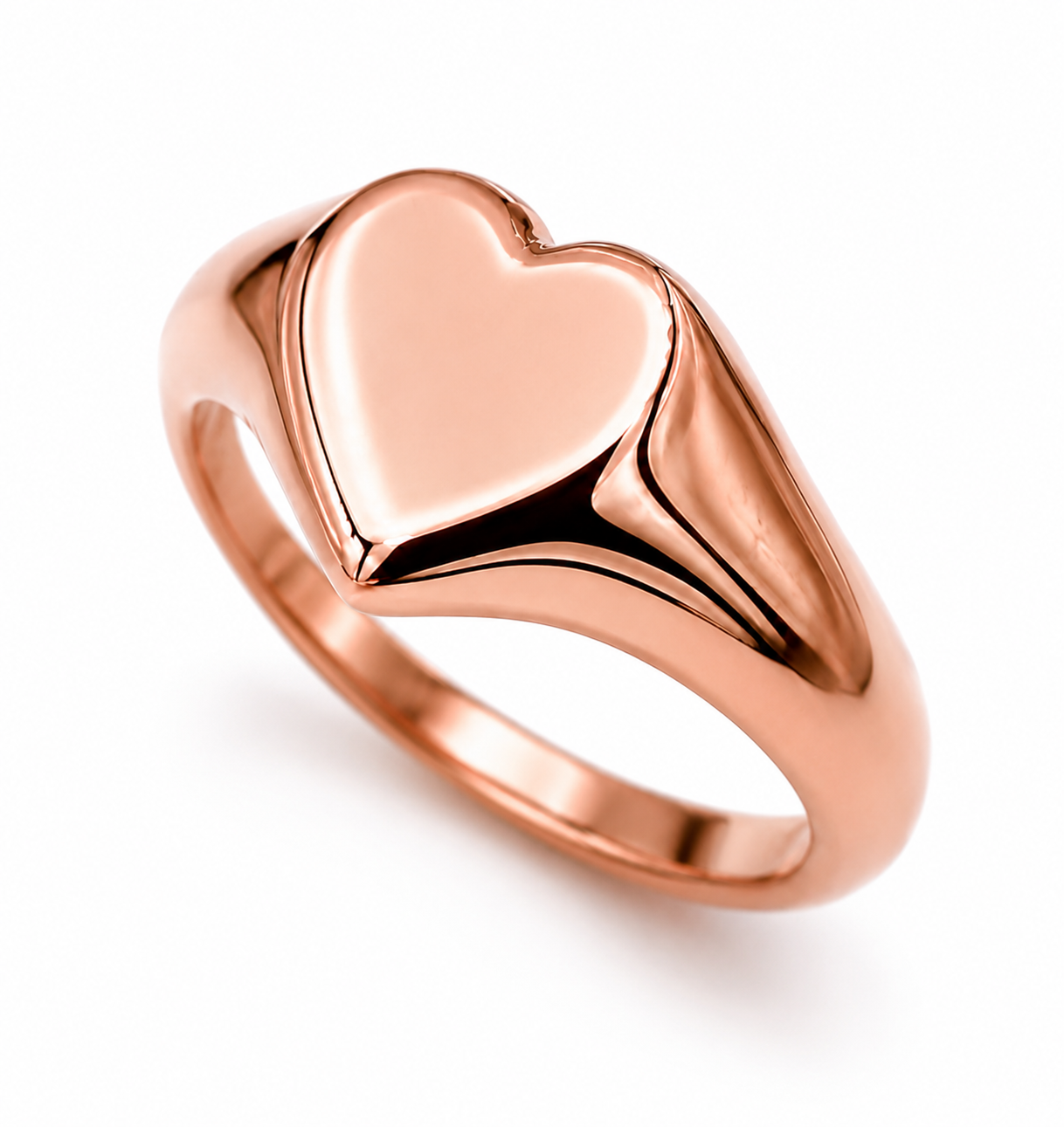 Genuine Solid 9ct 9k 375 Yellow, Rose or White Gold Heart Signet Ring