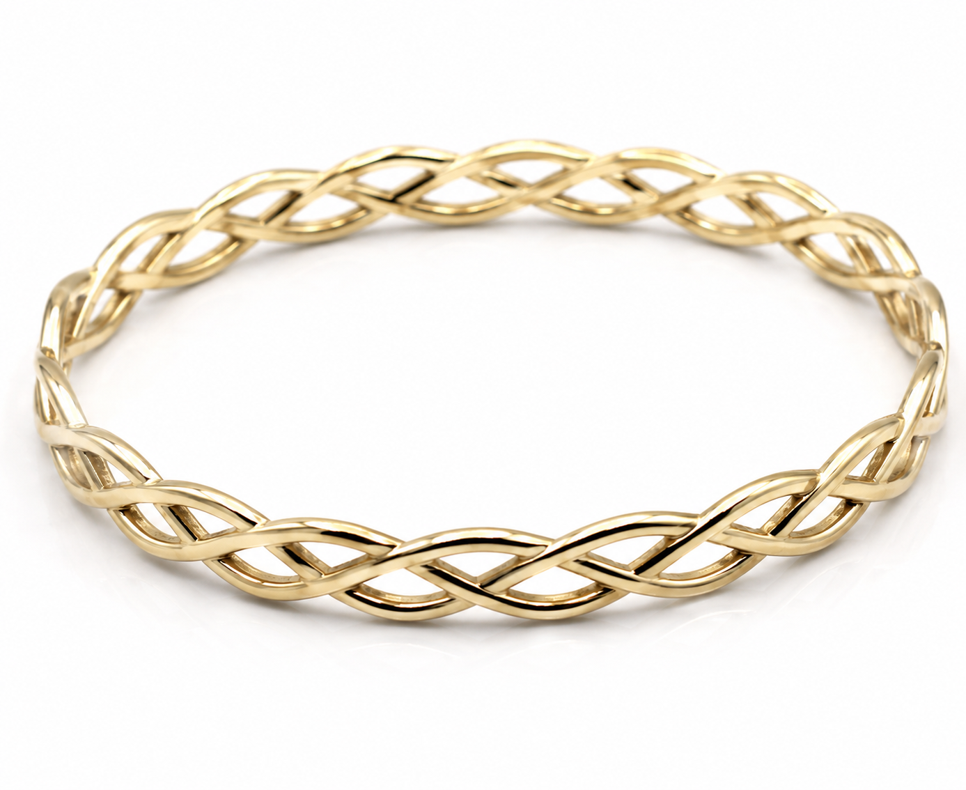 Kaedesigns New Genuine 9ct Yellow, Rose or White Gold Celtic Knot Oval Bangle 7.2cm X 5.2cm
