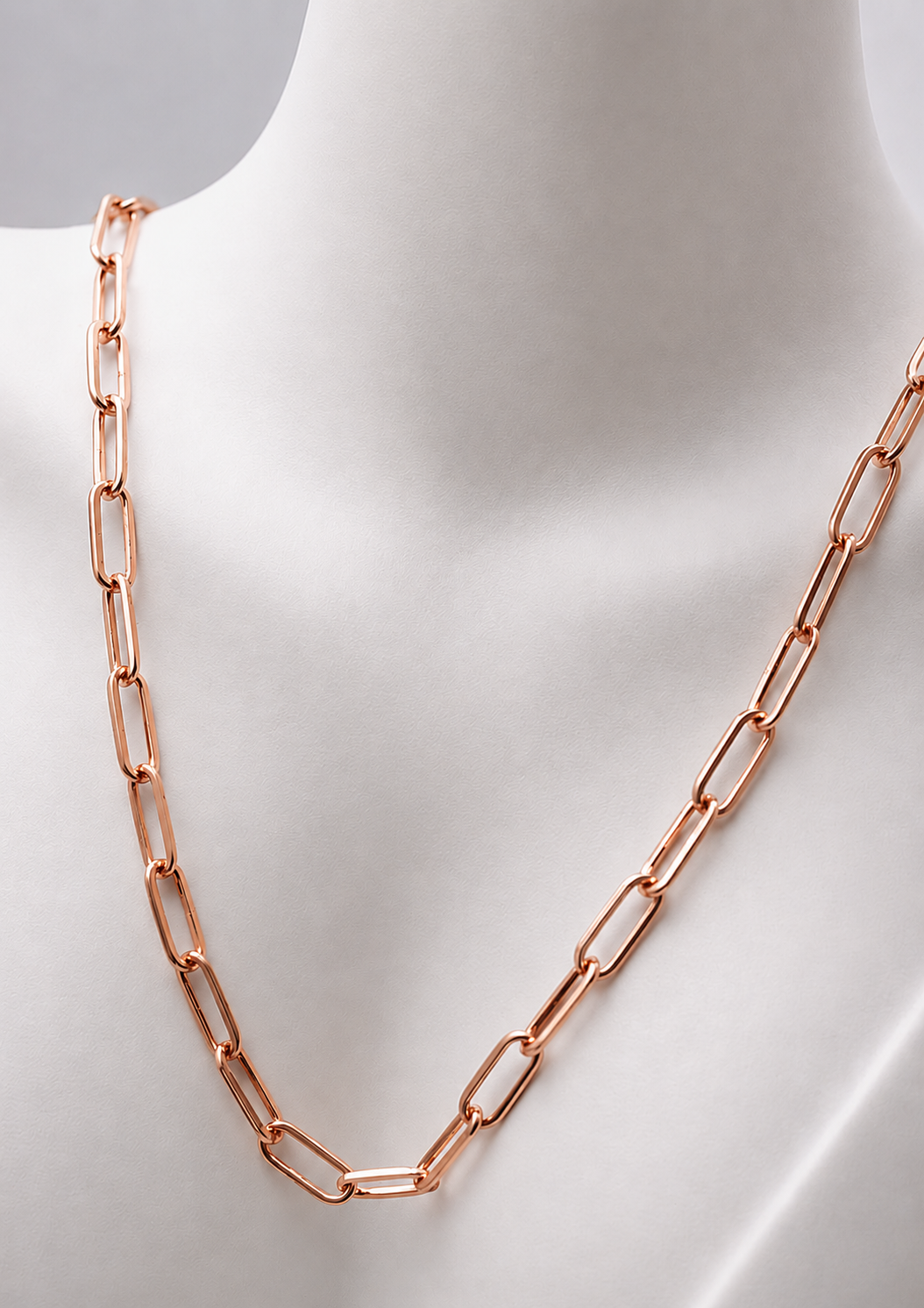 Genuine 9ct 9K 375 Yellow, Rose or White Gold Handmade Solid Paperclip Necklace Chain 40cm