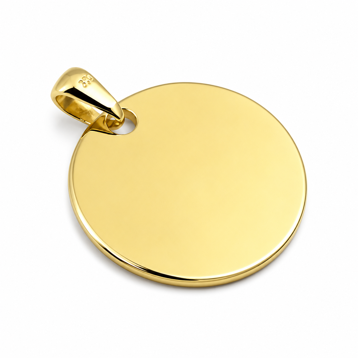 Solid 9ct 9kt 375 Yellow, Rose or White Gold 375 Large Round Shield Pendant - Engraving included