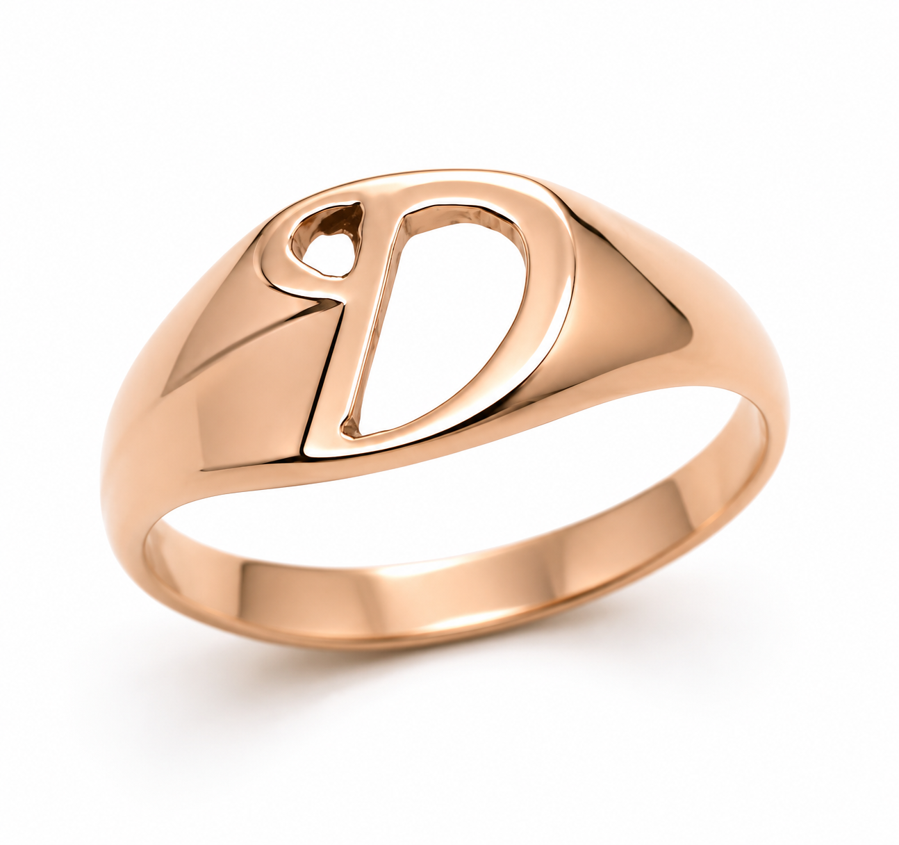 Genuine, Solid 9ct 9k Yellow Or Rose Or White Gold 375 Large Initial Ring D