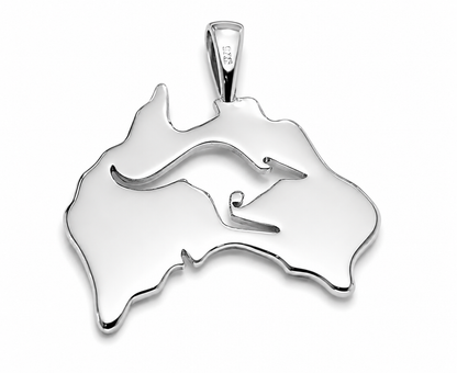 Genuine 9ct 9k 375 Yellow, Rose or White Gold 375 Australia & Kangaroo Pendant 422