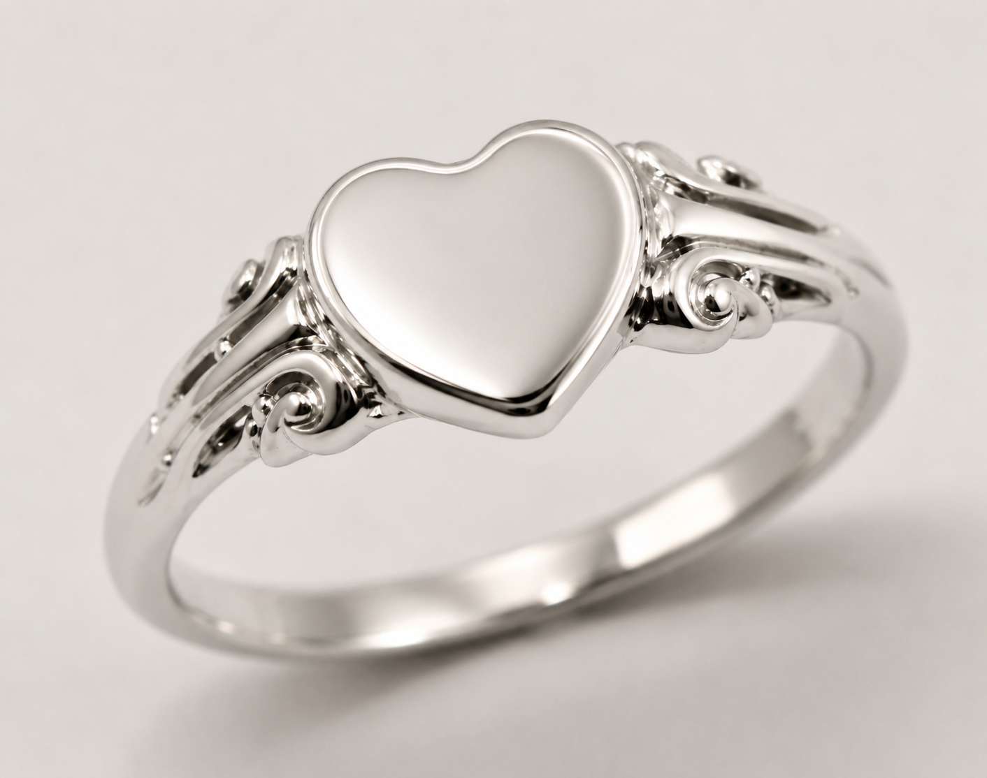 Genuine 9ct 9Kt 375 Yellow, Rose or White Gold 375 Heart Signet Ring - Choose your size H to P