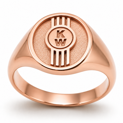 Genuine 9ct 9K 375 Yellow, Rose or White Gold Solid Heavy Custom Made ID Initial Ring