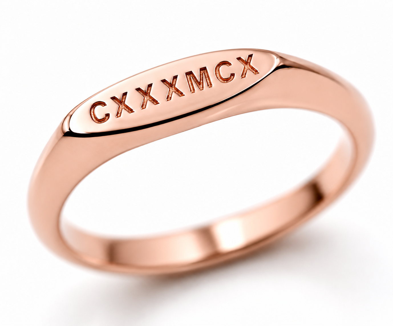 Genuine Solid 9ct 9K 375 Yellow, Rose or White Gold Signet Ring Engraved Initials or Numbers - Choose your ring size H to P